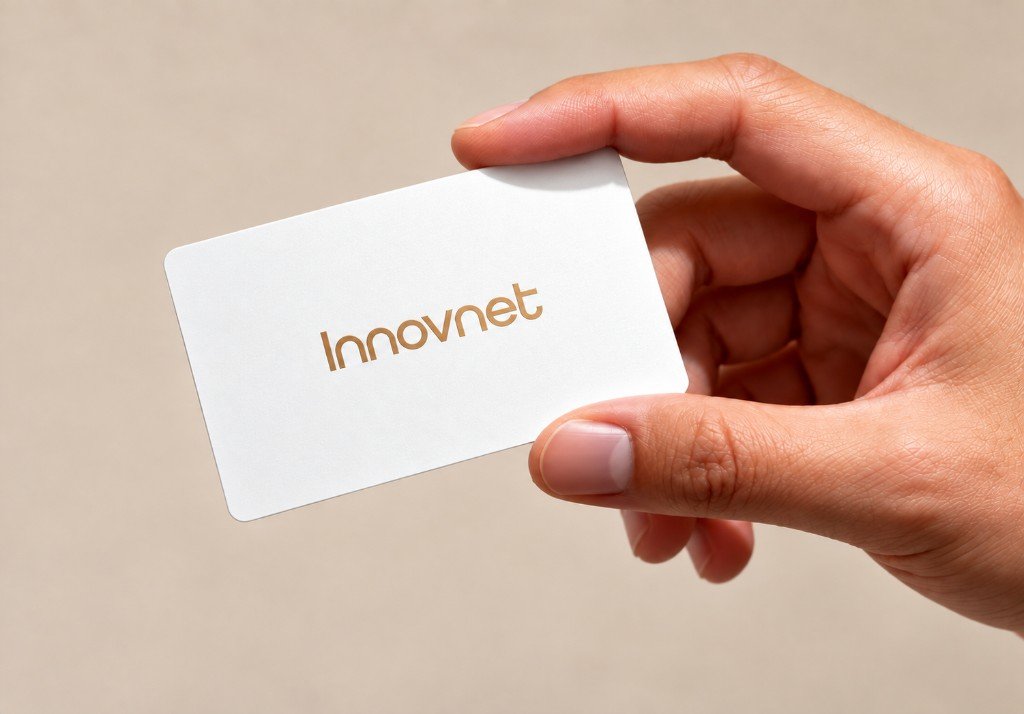 White Innovnet card held in a hand